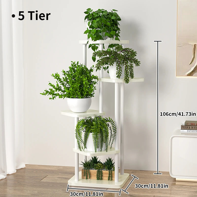 multi-tiered wooden plant and flower stand - vue 8 sur 10