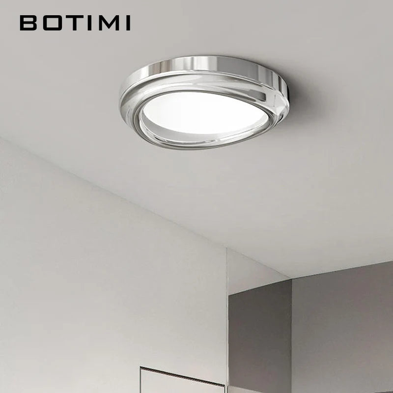 Modern art deco chrome ceiling light - vue 4 sur 7
