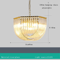 Modern glass LED chandelier for restaurant or hotel