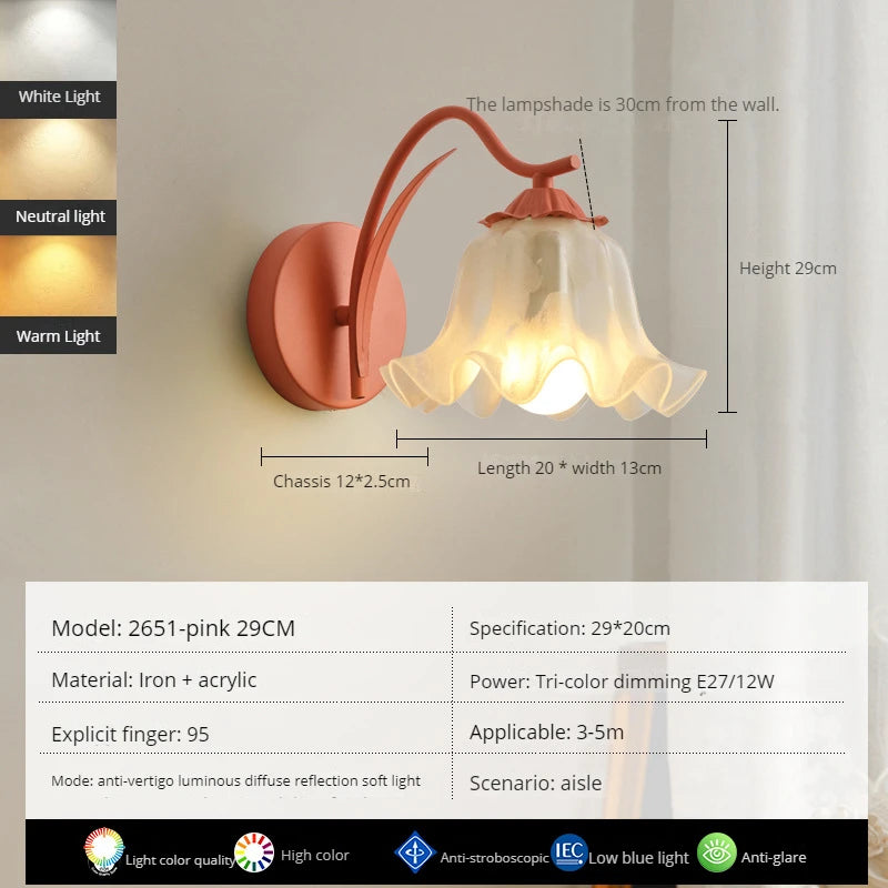 applique murale led moderne en forme de fleur décorative pour intérieur