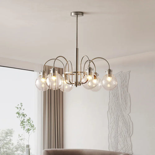 Bauhaus style glass chandelier for modern interiors - vue 6 sur 8