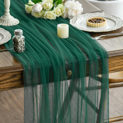 Sheer gauze table runner wedding and party decoration