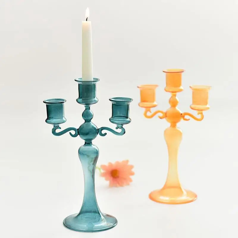 Decorative glass candle holders for weddings and home decor - vue 3 sur 9
