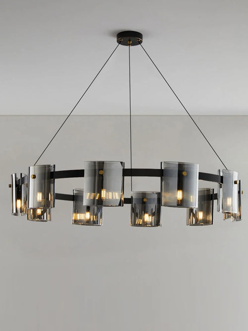 Modern glass chandelier for elegant designer lighting - vue 3 sur 14