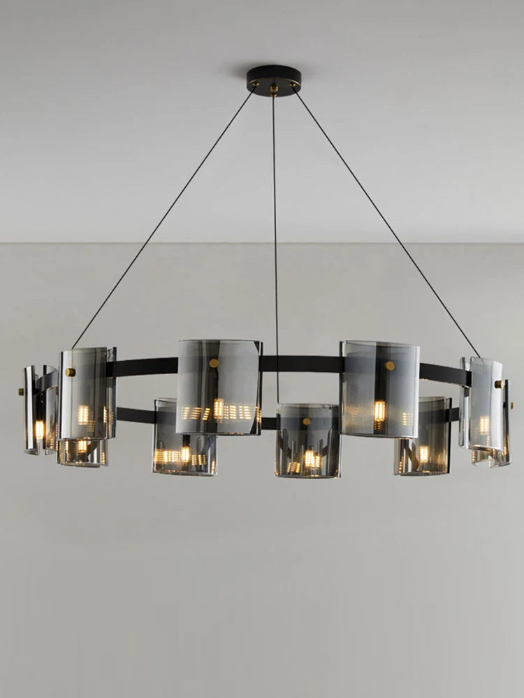 Modern glass chandelier for elegant designer lighting - vue 3 sur 14