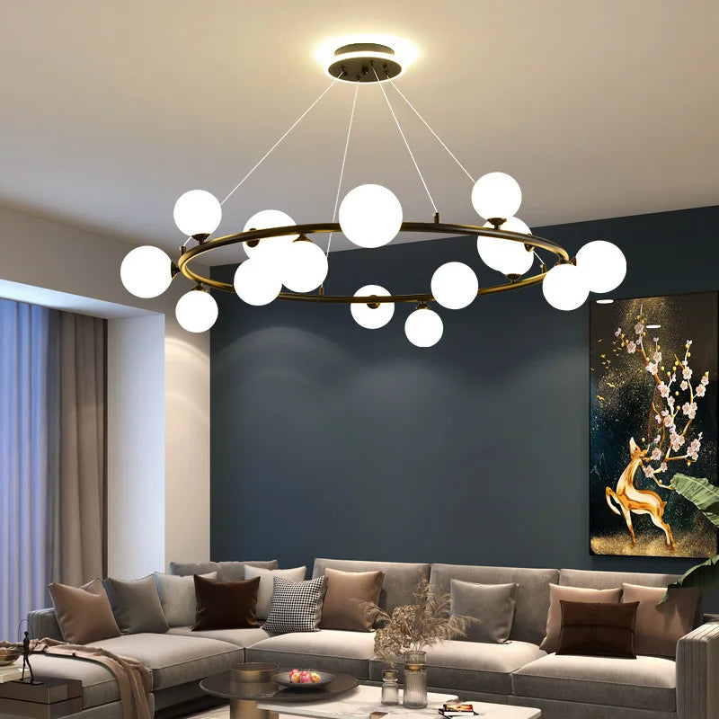 suspension nordique en verre pour décoration intérieure élégante - vue 3 sur 14