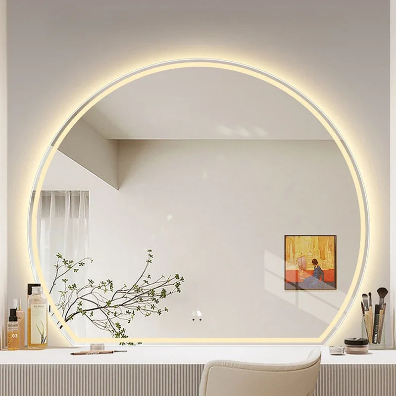 artistic makeup mirror with creative wall light - vue 3 sur 13