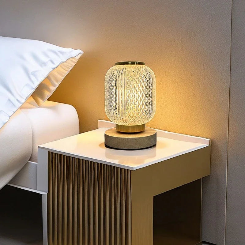 Rechargeable crystal LED table lamp for interior decoration
