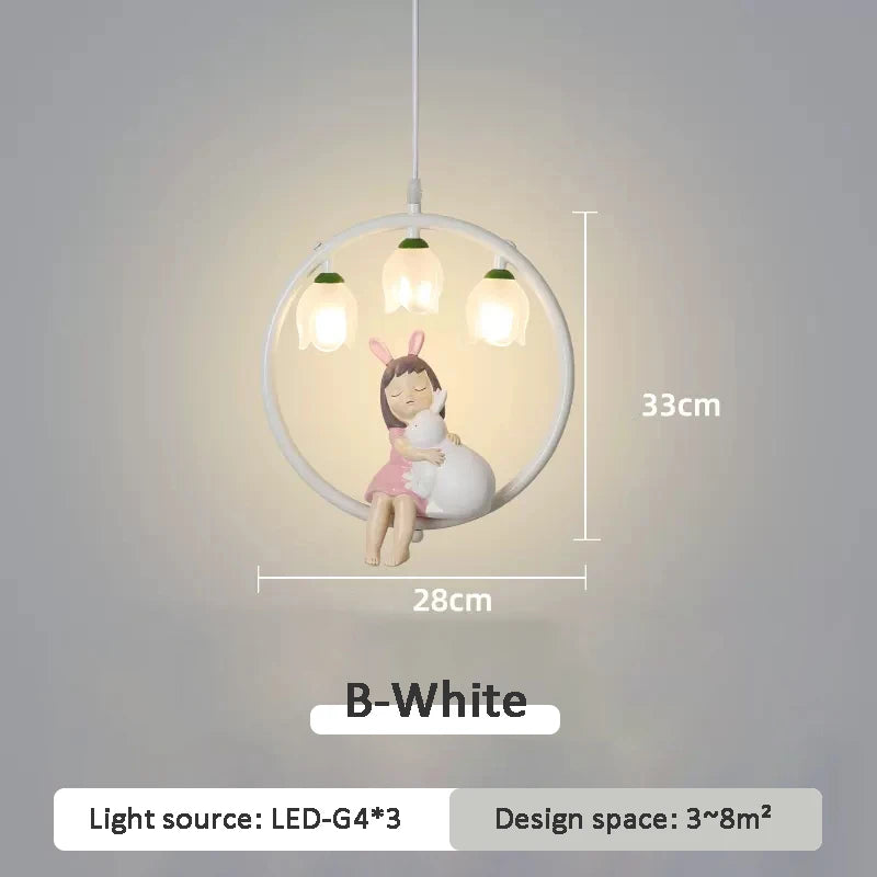 Cute pendant light for modern little girl's bedroom - vue 11 sur 12