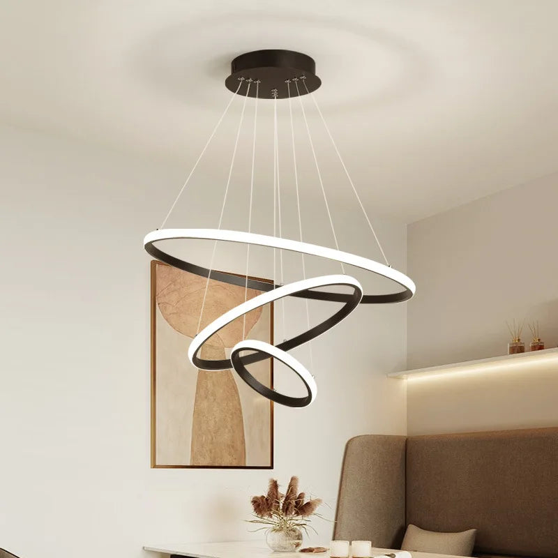 Modern circular designer pendant chandelier for elegant interiors
