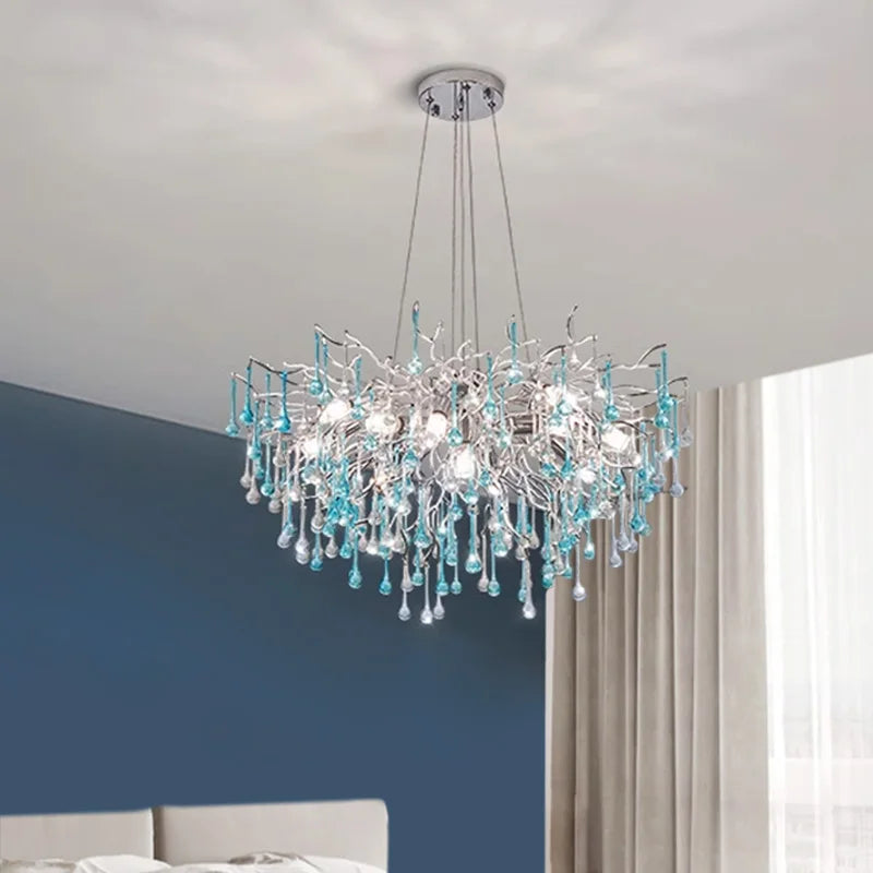 Modern dual-colour glass chandelier in postmodern style with LED