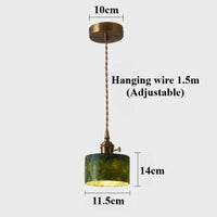 Natural jade pendant light French retro style for elegant interiors