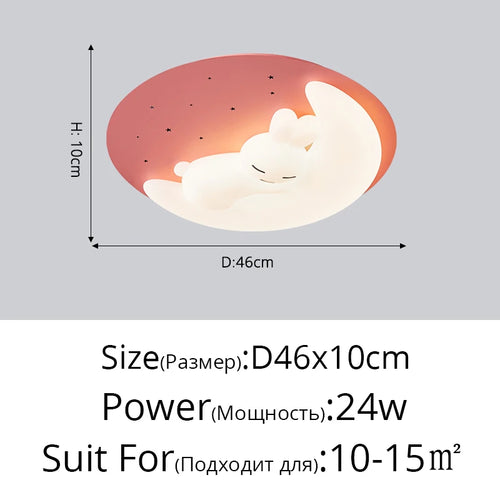 Nordic design LED bunny ceiling light decorative indoor fixture - vue 17 sur 18