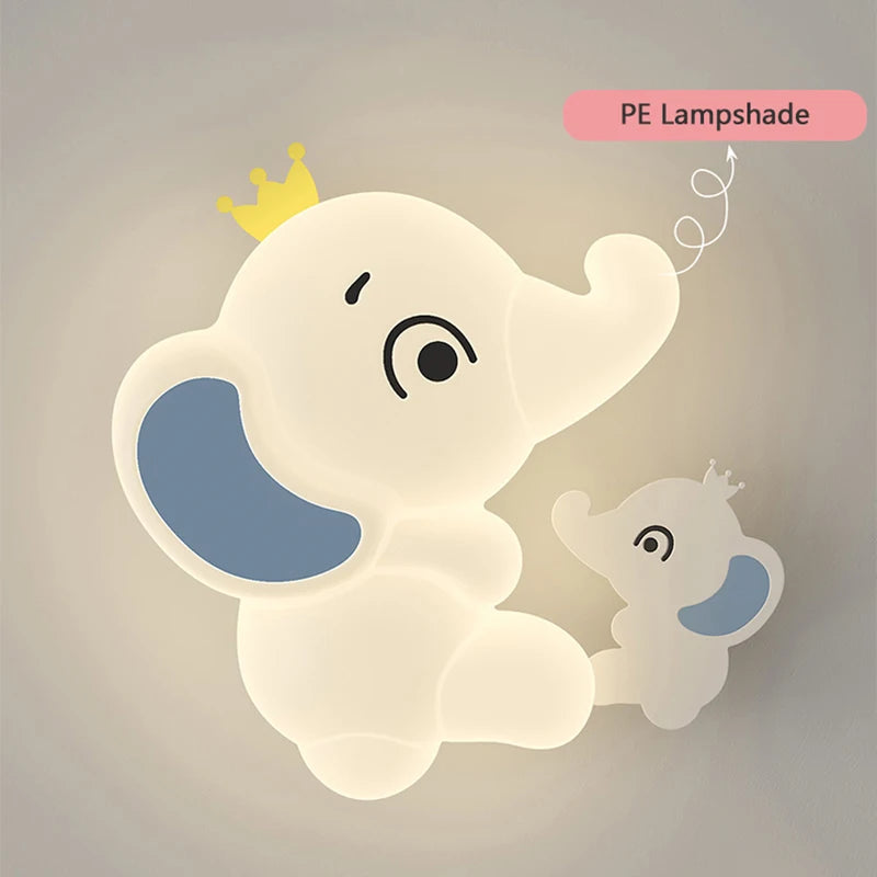 Creative elephant-shaped wall light for indoor lighting