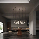 Minimalist stainless steel linear LED chandelier