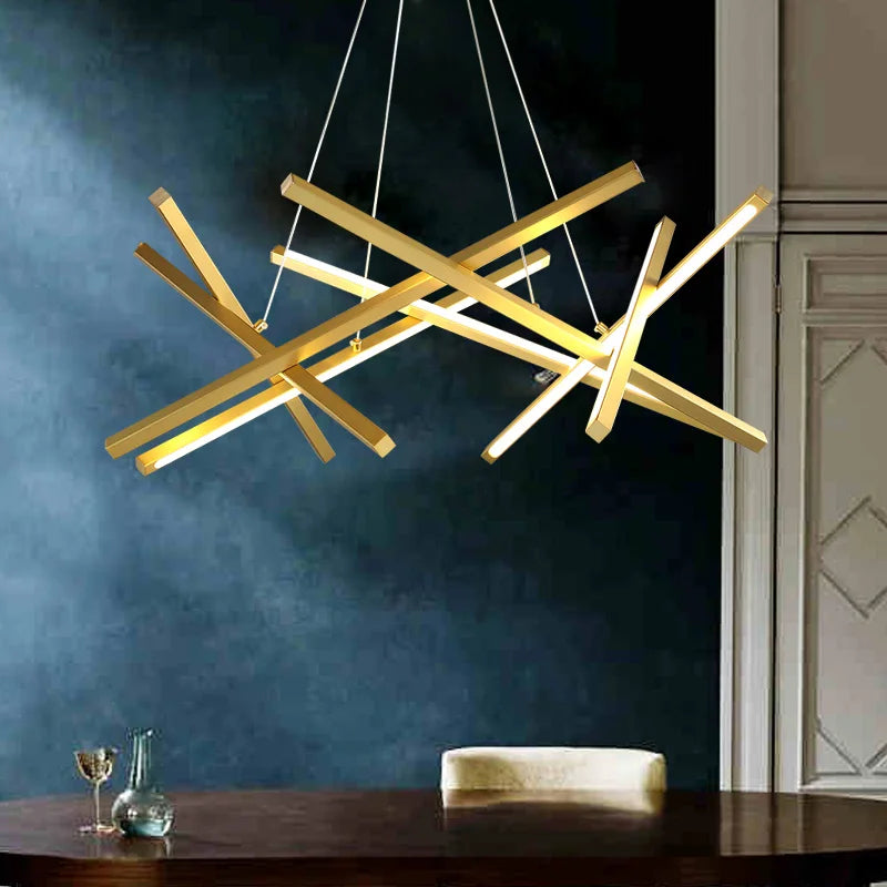 Minimalist designer geometric creative luxury chandelier - vue 3 sur 12