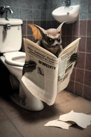 Humorous animal wall decor with animals sitting on toilets