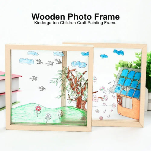 Wood and acrylic glass photo frame for children - vue 7 sur 7