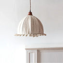 Romantic bud chandelier in cotton and linen