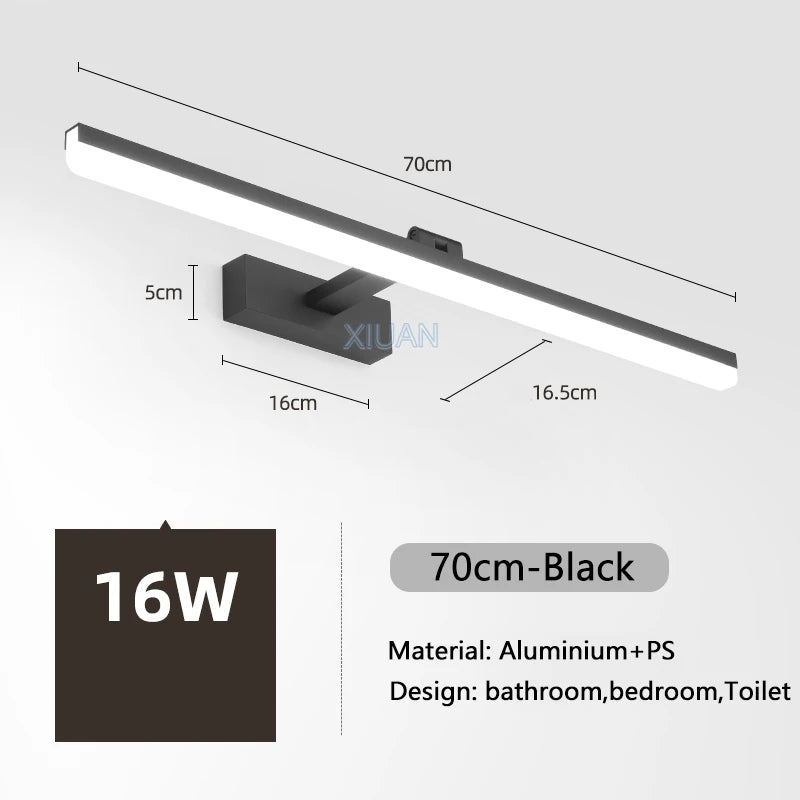 Modern LED mirror lamp for cloakroom and vanity