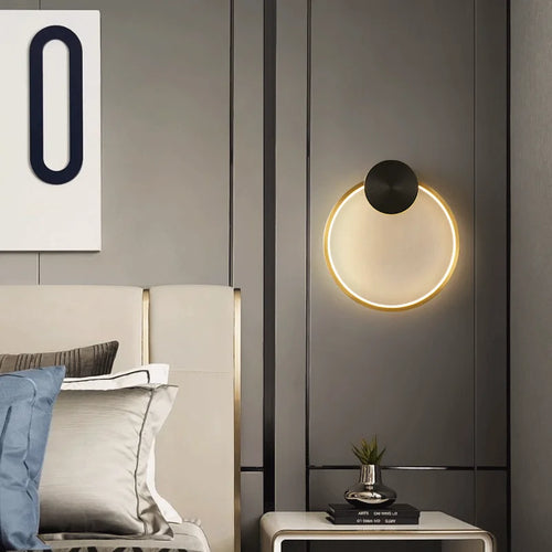 Round copper wall light for a creative luxury atmosphere - vue 6 sur 20