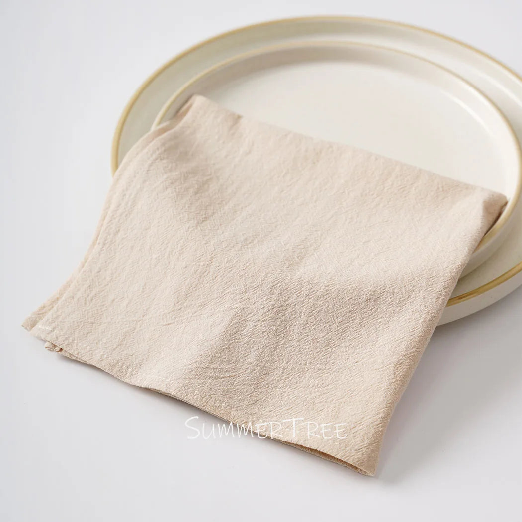 Set of 10 washed cotton table napkins