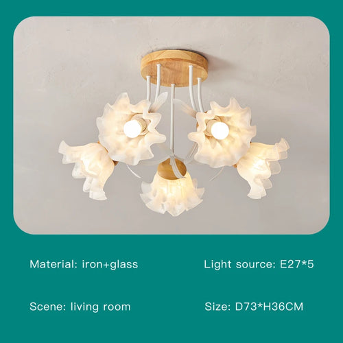 lustre nordique créatif à fleurs pour décoration intérieure - vue 9 sur 24