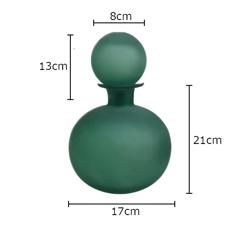 frosted glass vase for artificial flowers modern decoration - vue 17 sur 21