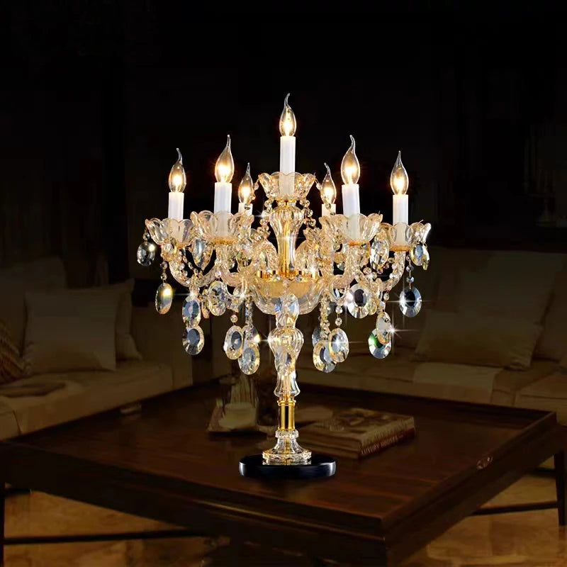 Luxury crystal table lamp for interior decoration