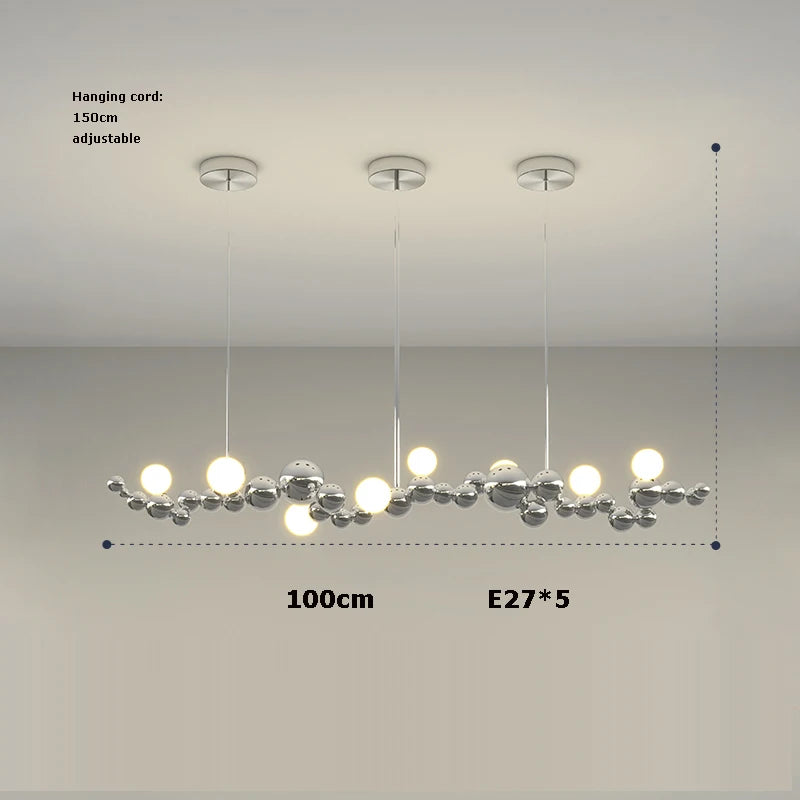 Molecular design LED chandelier trendy lighting 2024 pendant - vue 11 sur 16