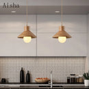 Wood pendant light for interior decor and lighting