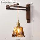 Modern walnut wood lamp with decorative LED light