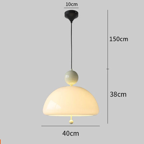 Milky white glass flower pendant light Bauhaus style