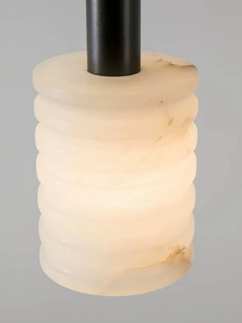 Modern pendant light in natural stone for minimalist lighting - vue 6 sur 8
