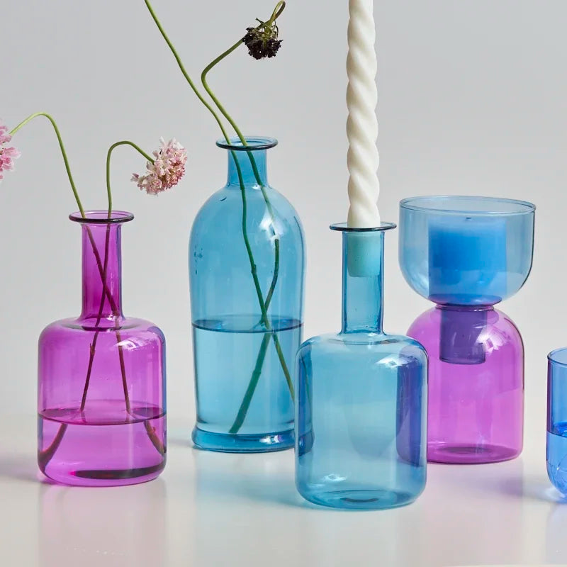 Glass candle holder for wedding and home decoration