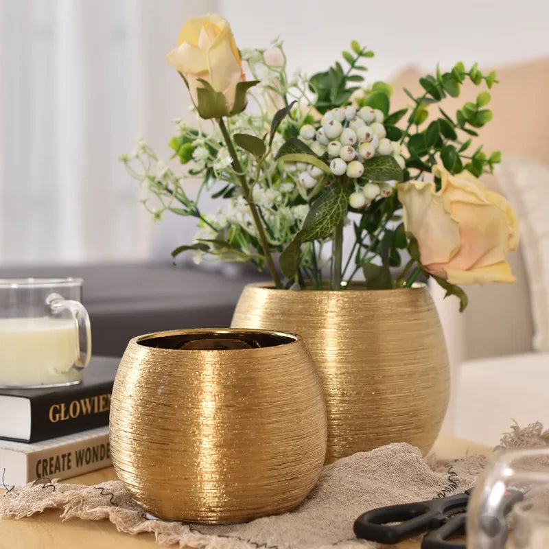 modern style decorative ceramic flower pot succulent brushed