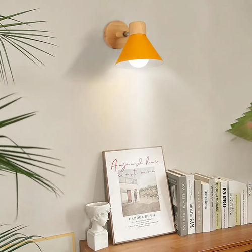 Nordic wooden LED wall light modern home decor - vue 4 sur 23