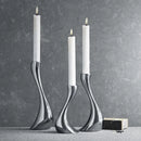 Curved abstract ceramic candle holder for artisan décor