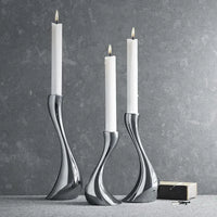 Curved abstract ceramic candle holder for artisan décor