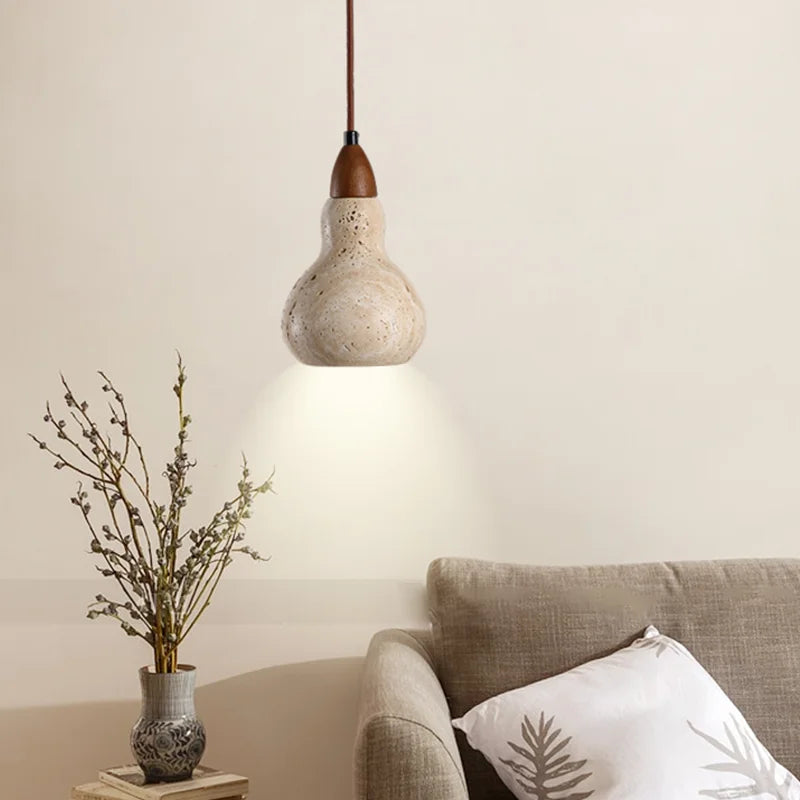 Vintage natural stone pendant light with LED lighting