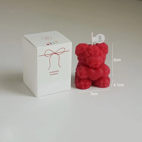 scented soy wax bear candle for relaxation