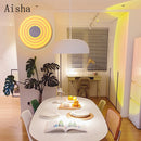 Decorative medieval round colourful wall light for indoor use