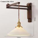 Modern walnut wood lamp with decorative LED light