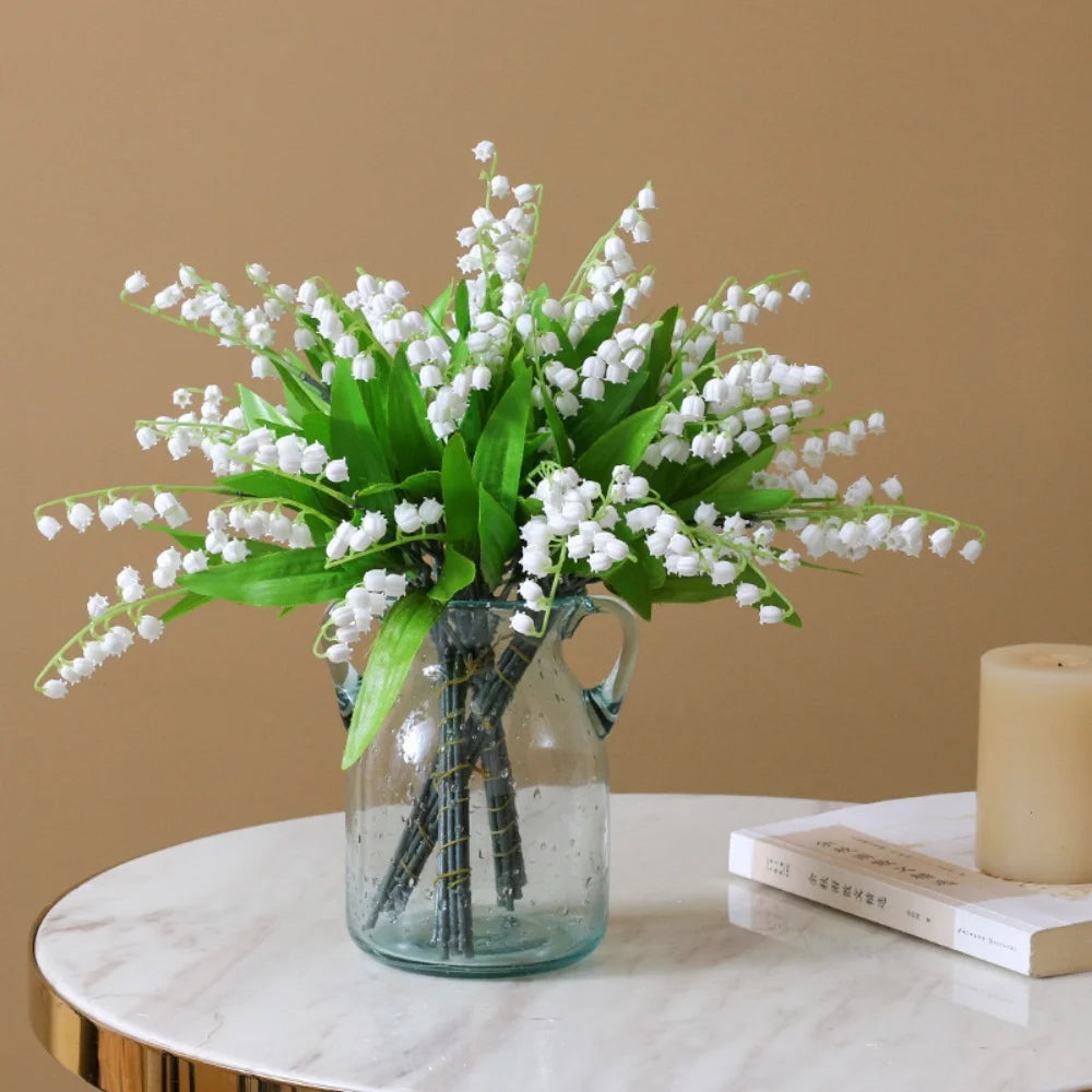 Set of 10 white artificial plants for wedding decoration