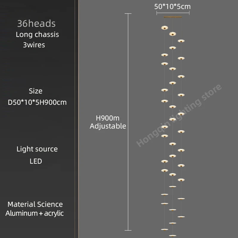 Modern LED chandelier for elegant indoor lighting - vue 25 sur 26