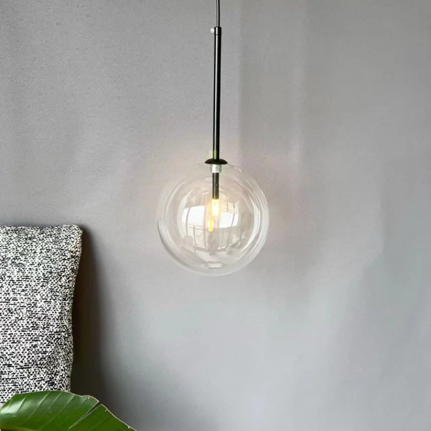 Glass ball LED pendant light for kitchen, dining room, restaurant, bedroom, bedside, hotel