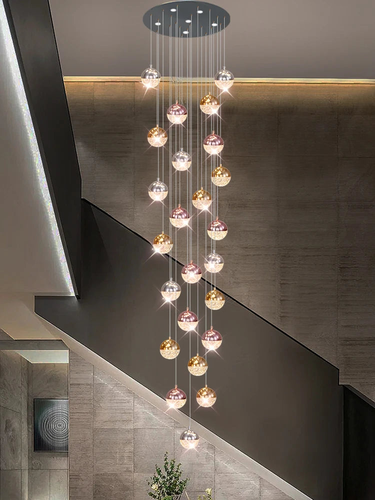 lustre moderne en acrylique boules pour éclairage intérieur luxe - vue 3 sur 15