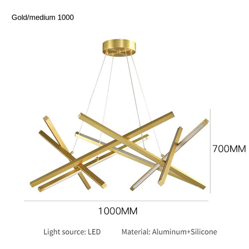 Minimalist designer chandelier with geometric light for elegant interiors - vue 12 sur 12