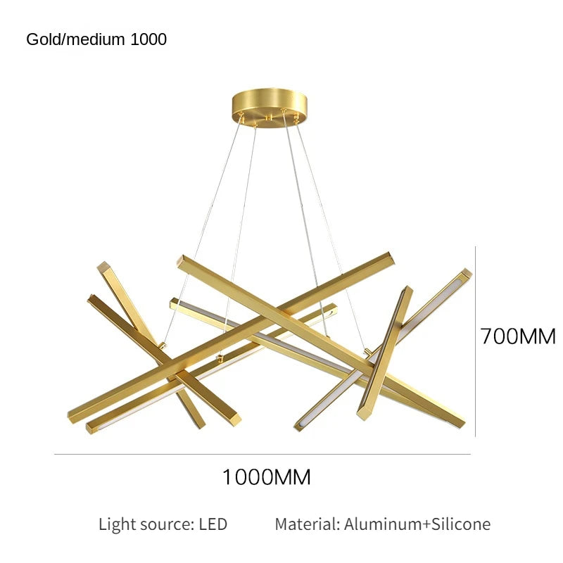 Minimalist designer chandelier with geometric light for elegant interiors - vue 12 sur 12