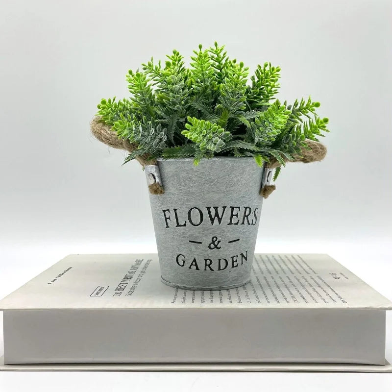 Artificial eucalyptus lavender plant in pot for indoor decoration